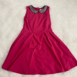 Pink kids 8-10 dress with sparkly collar
